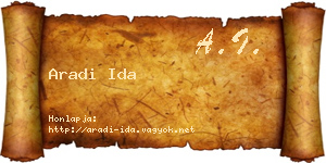Aradi Ida névjegykártya